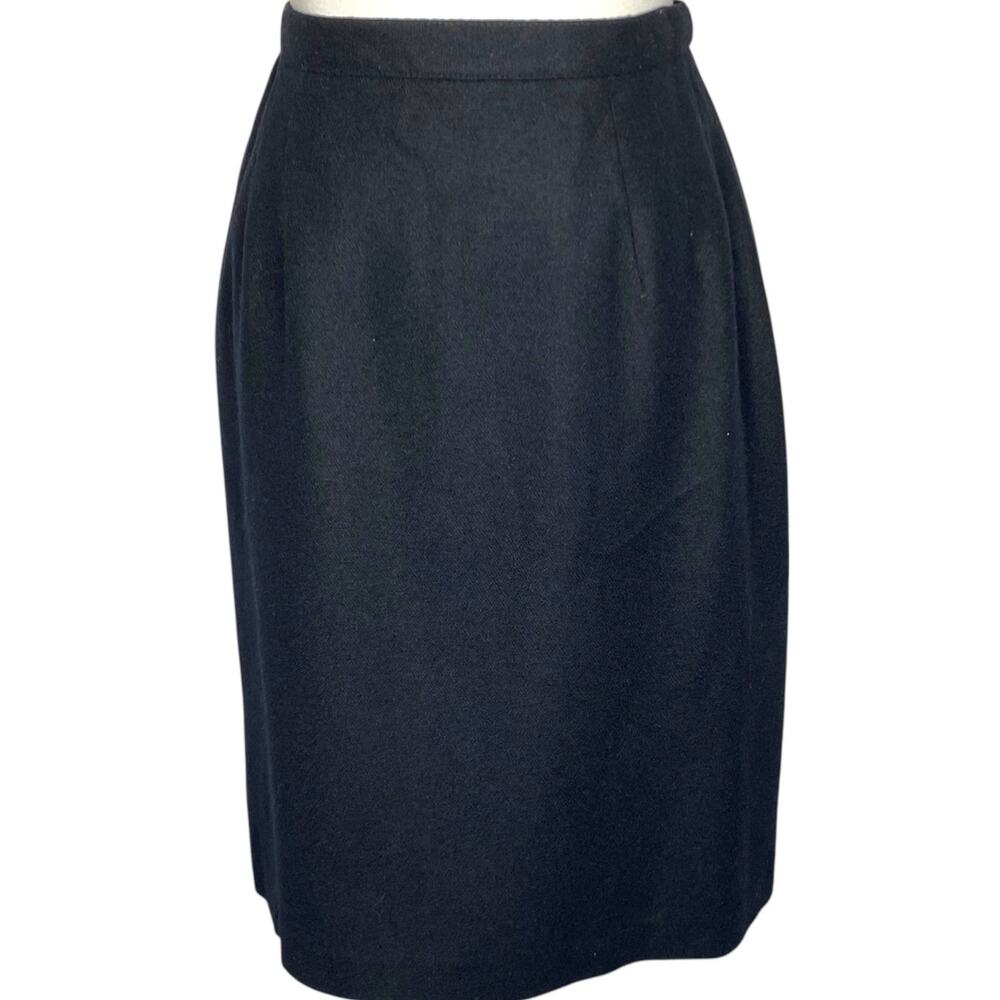 Briggs Pencil Skirt Black 100% Wool Blend Size 14 Vintage Career Corporate Goth